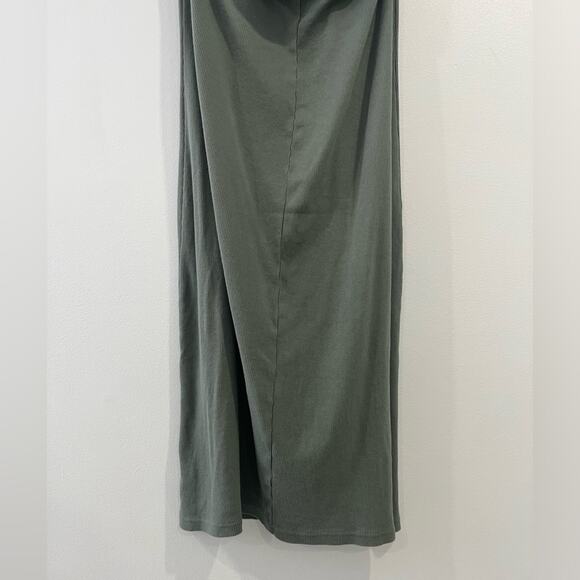 GAP ribbed halter midi dress in vintage palm XXL - Picture 11 of 12
